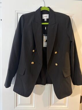 Jason Wu Black Double-Breasted Blazer with Gold Buttons